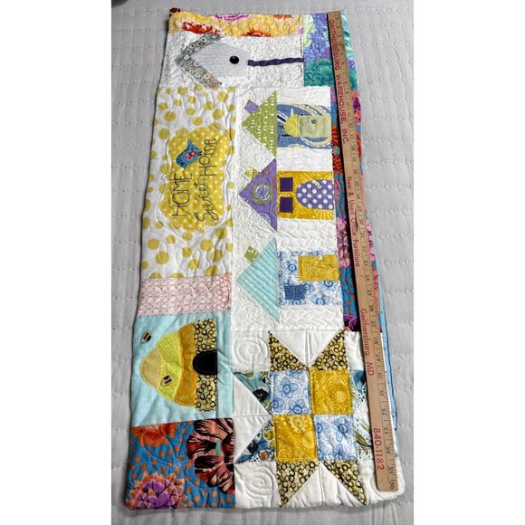 Handmade Quilted pillow sham sampler with applique New! Decorative Pillow Sham - Picture 6 of 7